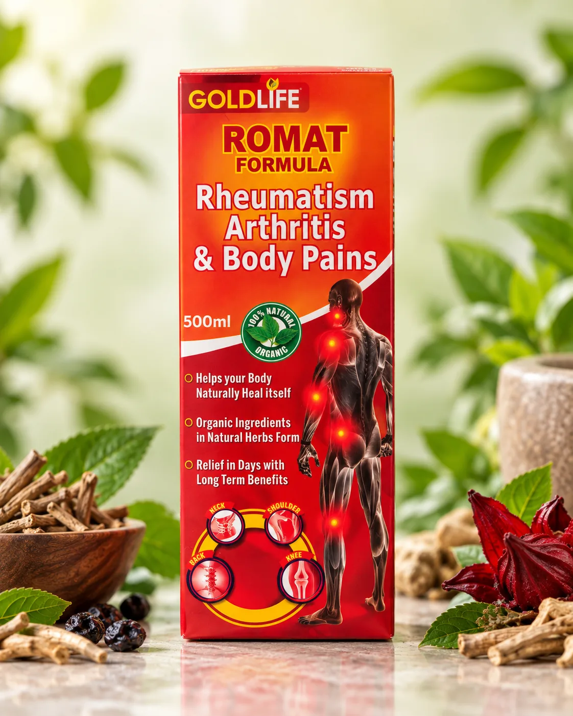 GoldLife Romat Formula for rheumatism, arthritis and body pains 500ml
